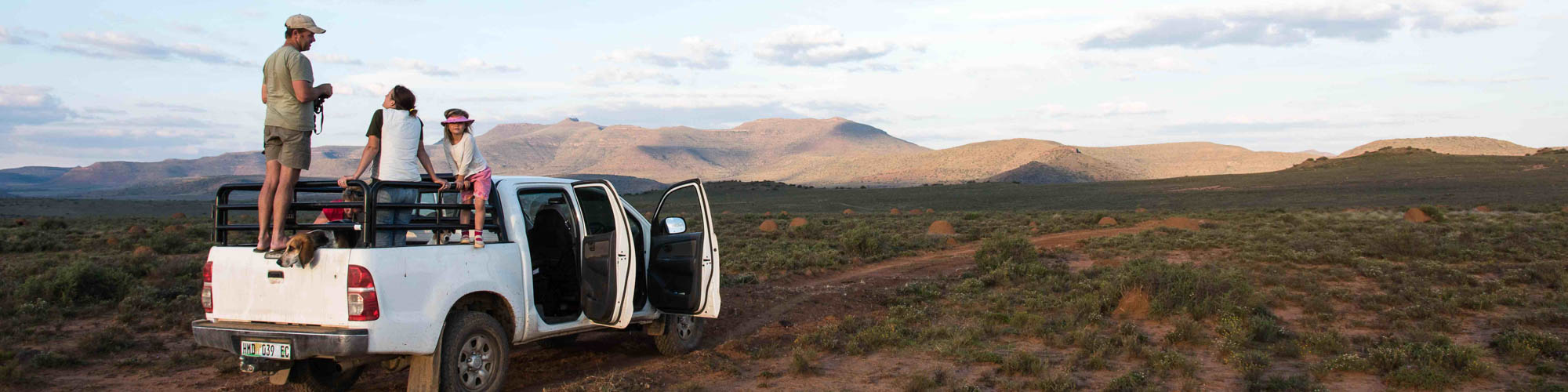 land rover family game viewing drive in karoo eco rangeland
