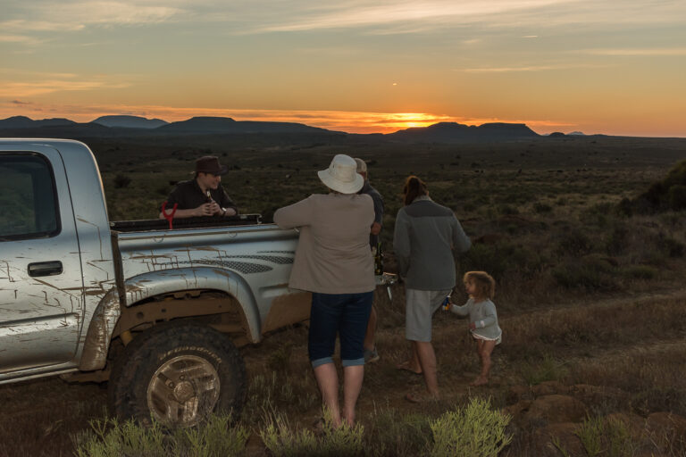 night game drive vehicle sundowners sunset family photography experience activity
