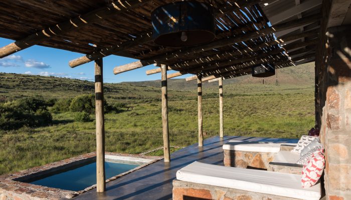 karoo eco lodge accommodation exterior veranda plunge pool
